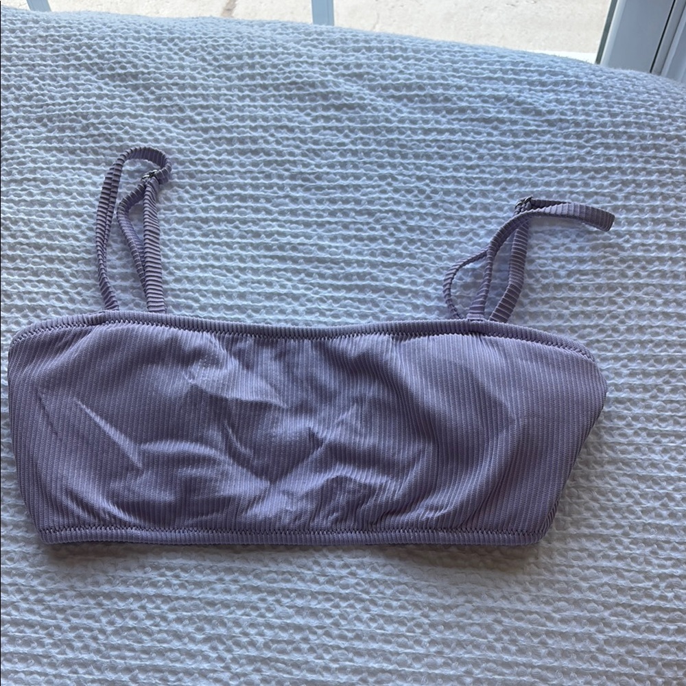 Lavender Ribbed Swim Top